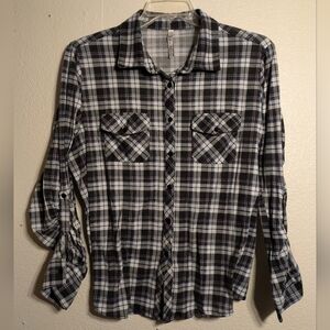 R&BM Women's Black and White Plaid Shirt Size2x Pre-owned
